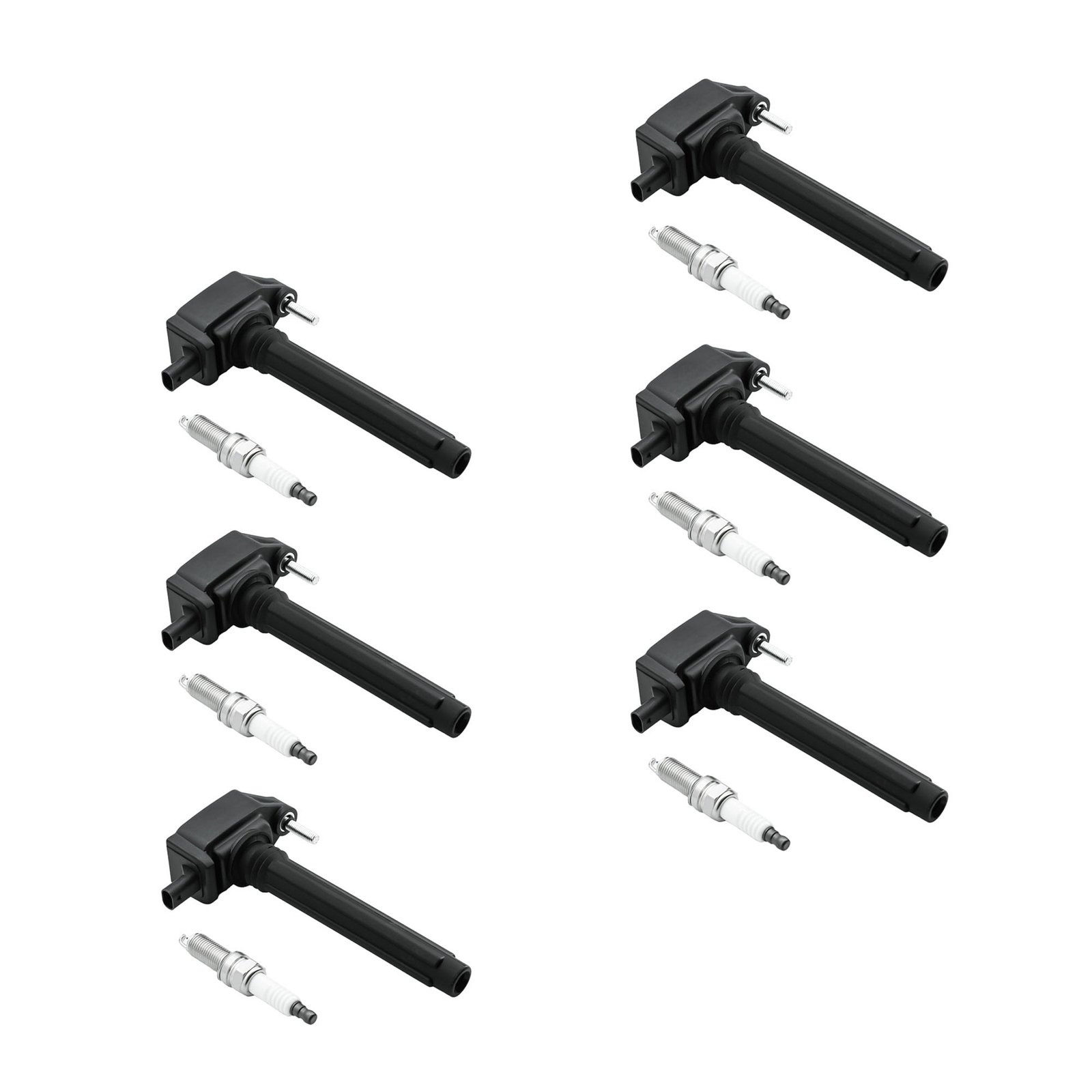 6PCS Ignition Coil UF648 C1791 & Double Iridium Spark Plug 97390 For Dodge Avenger Challenger Charger Durango Grand Caravan Journey