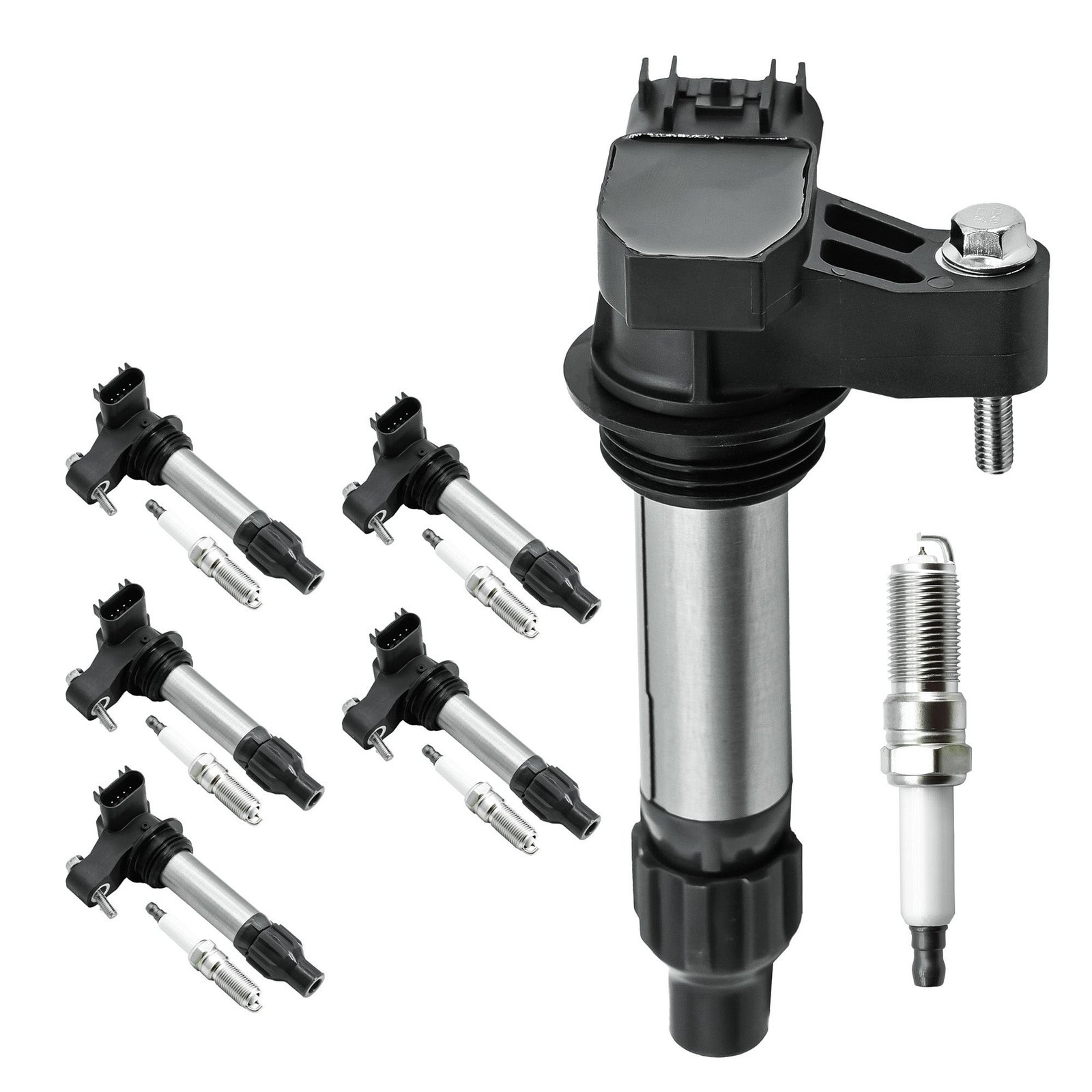 6PCS Ignition Coil UF569 & 6PCS Double Iridium Spark Plug 12622561 For Buick Allure Enclave LaCrosse/Cadillac ATS XTS CTS SRX STS/Chevy Impala Malibu Equinox Traverse/GMC Canyon Acadia Terrain/Saturn/Suzuki